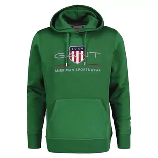 GANT Męska bluza z kapturem REG Archive Shield Hoodie bluza z kapturem, zielona (lavish Green), standardowa, Lavish Green - Bluzy męskie - miniaturka - grafika 1