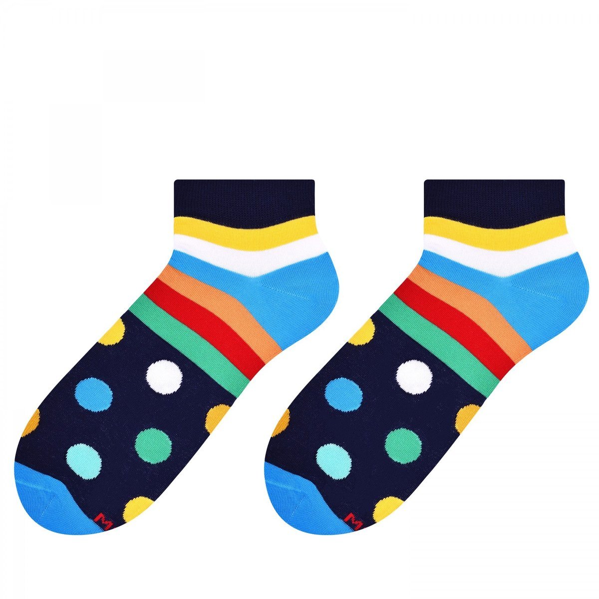 Ciemnogranatowe skarpety w paski i kropki SK160 43-46