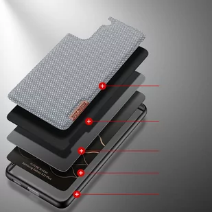 Dux Ducis Fino etui pokrowiec pokryty nylonowym materiałem Samsung Galaxy S22+ (S22 Plus) niebieski - Etui i futerały do telefonów - miniaturka - grafika 3