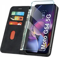 Etui i futerały do telefonów - ETUI Z KLAPKĄ do Motorola G54 5G Zamykane, Magnetyczne Kabura + Szkło - miniaturka - grafika 1