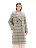 Płaszcze damskie - TOM TAILOR Damski płaszcz 1037556, 32426-szary pomarańczowy zielony Check Woven, XXL, 32426 – szary pomarańczowy zielony sznur tkany, XXL - miniaturka - grafika 1