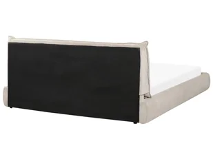 Łóżko sztruksowe 180 x 200 cm beżowoszare VINAY Lumarko! - Łóżka - miniaturka - grafika 6