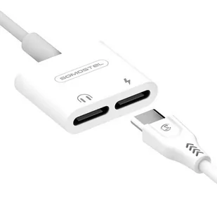 Adapter HF USB-C SOMOSTEL biały SMS-BZ06 audio + zasilanie USB-C - Adaptery i przejściówki - miniaturka - grafika 1