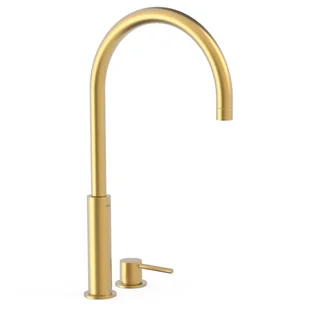 Bateria umywalkowa nablatowa 2-otworowa Tres Study złoty mat 26110502OM - Baterie umywalkowe - miniaturka - grafika 1