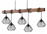 Lampy sufitowe - Lampa Wisząca Sufitowa Żyrandol Nad Stół Jadalnia Salon Drewniana Led Loft - miniaturka - grafika 1