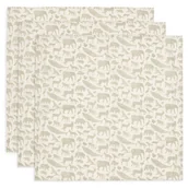 Pieluchy - Jollein pieluszki dla noworodka 70x70 cm 3 szt Hydrophlic ANIMALS Olive Green - miniaturka - grafika 1