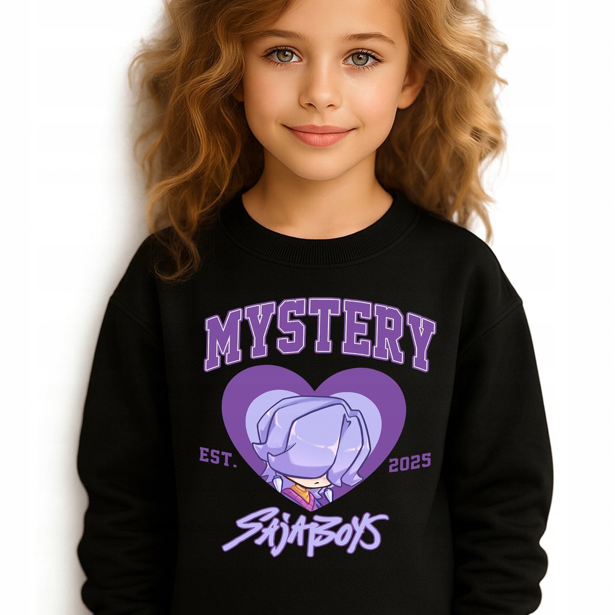 Bluza Dziecięca Czarna MISTERY SAJABOYS K-pop Muzyka Wzory Rozmiar 152 cm
