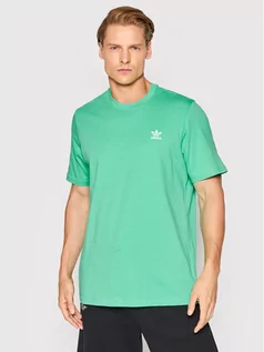 Koszulki męskie - Adidas T-Shirt adicolor Essentials Treofil HE9442 Zielony Regular Fit - grafika 1