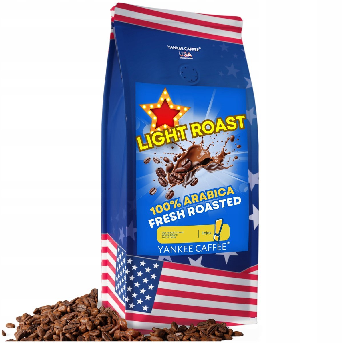 Kawa ziarnista Jasno Palona 1kg Świeżo palona 100% Arabica LIGHT ROAST