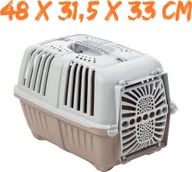 Transportery dla kotów - Yarro/Moderna Transporter Pratiko Mały drzwi plastikowe różowo-szary [Y2512] - miniaturka - grafika 1