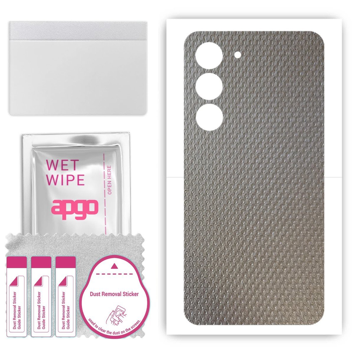 Folia naklejka skórka strukturalna na TYŁ do Samsung Galaxy S23 - Aluminium krople - apgo SKINS