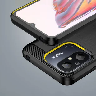 Carbon Case etui do Xiaomi Redmi 11A / Poco C55 / Redmi 12C elastyczny silikonowy karbonowy pokrowiec czarne - Etui i futerały do telefonów - miniaturka - grafika 2