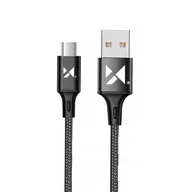 Kable USB - Wozinsky kabel przewód USB - microUSB 2,4A 1m czarny (WUC-M1B) - miniaturka - grafika 1