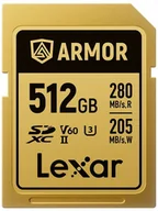 Karty pamięci - Lexar SDXC ARMOR Gold UHS-II U3, Stainless Steel, IP68 R280/W210 V60 512GB - miniaturka - grafika 1