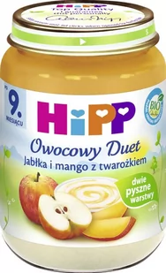 HiPP DESER JABŁKA I MANGO Z TWAROŻKIEM BIO 160G - Desery dla dzieci - miniaturka - grafika 1