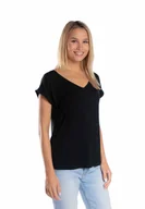 Bluzki damskie - Koszulka damska z krótkim rękawem czarna/Golden queen - miniaturka - grafika 1