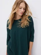 Moda i Uroda OUTLET - Reserved - Longsleeve z modalem - ciemnozielony - miniaturka - grafika 1