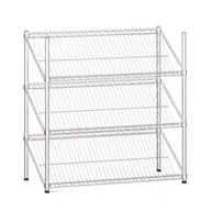 Szafy i regały magazynowe - B2B Partner Regał druciany ze skośnymi półkami, 900x900x450 mm, 3 półki 410059 - miniaturka - grafika 1