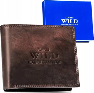 Always Wild Duży portfel męski ze skóry naturalnej - Always Wild NoSize - Portfele - miniaturka - grafika 1