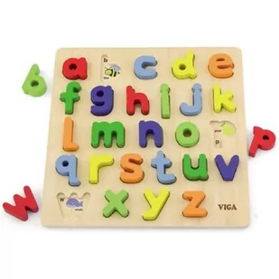 VIGA TOYS Puzzle Edukacyjne Drewniana Układanka Alfabet Literki Viga Toys 50125 - Układanki dla dzieci - miniaturka - grafika 1