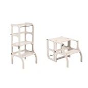 Zestawy mebli dla dzieci - Małpiszon, pomocnik kuchenny 2w1 jasnoszary - miniaturka - grafika 1