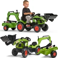 Samochody i pojazdy dla dzieci - FALK Traktor z Przyczepą CLAAS Arion Backhoe ŁYŻKA + Ładowarka Od 2 Lat - miniaturka - grafika 1