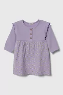 Sukienki i spódniczki dla dziewczynek - United Colors of Benetton sukienka niemowlęca kolor fioletowy mini rozkloszowana - miniaturka - grafika 1