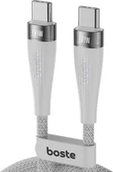 Kable komputerowe i do monitorów - Boste Metalic Ring Series Kabel USB-C do USB-C, szybkie ładowanie, transmisja danych, 60W, 1m, biały - miniaturka - grafika 1