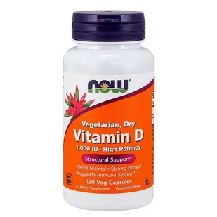 Now Foods Witamina D2 1000 IU (120 kaps.) - Suplementy naturalne - miniaturka - grafika 1