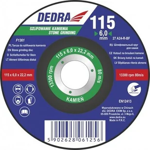 Dedra Tarcza do szlifowania kamienia wypukła F1361 1601do1700-5-uniw - Tarcze do pił - miniaturka - grafika 1