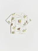 Bluzki dla niemowląt - Reserved - T-shirt z kieszonką - złamana biel - miniaturka - grafika 1