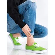 Trampki damskie - New Age Tenisówki zielone - miniaturka - grafika 1