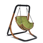 Fotele ogrodowe wiszące - 4IQ Fotel wiszący ALPHA 1 ze stelażem zielony - miniaturka - grafika 1