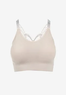 Beżowy Biustonosz z Koronką w Cyrkonie Liurada - Biustonosze - miniaturka - grafika 1