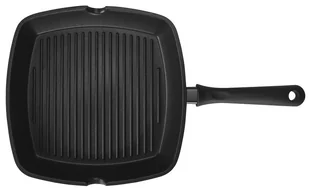 PATELNIA grillowa do grillowania 28cm NIEPRZYWIERAJĄCA czarna - Patelnie - miniaturka - grafika 1