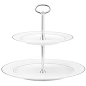 Tace i patery - Dwupoziomowa Patera Aura Silver Ambition - miniaturka - grafika 1