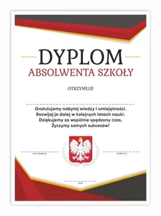 LearnHow Dyplom A4 absolwenta szkoły - Orzeł 10szt - artykuł papierniczy - Dyplomy i okładki - miniaturka - grafika 1