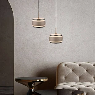 PURE Lampa wisząca Falling Rings, możliwość ściemniania, brązowy / mosiężny, salon / jadalnia, metal, nowoczesny - Lampy sufitowe - miniaturka - grafika 1