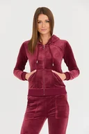Bluzy damskie - JUICY COUTURE Bordowa bluza Robertson Hoodie - Juicy Couture - miniaturka - grafika 1
