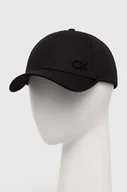 Czapki damskie - Calvin Klein czapka z daszkiem bawełniana kolor czarny z aplikacją - miniaturka - grafika 1