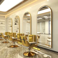 Meble fryzjerskie - Konsola konsoleta fryzjerska barberska kosmetyczna lustro LED rama aluminiowa 170x70 STD - miniaturka - grafika 1