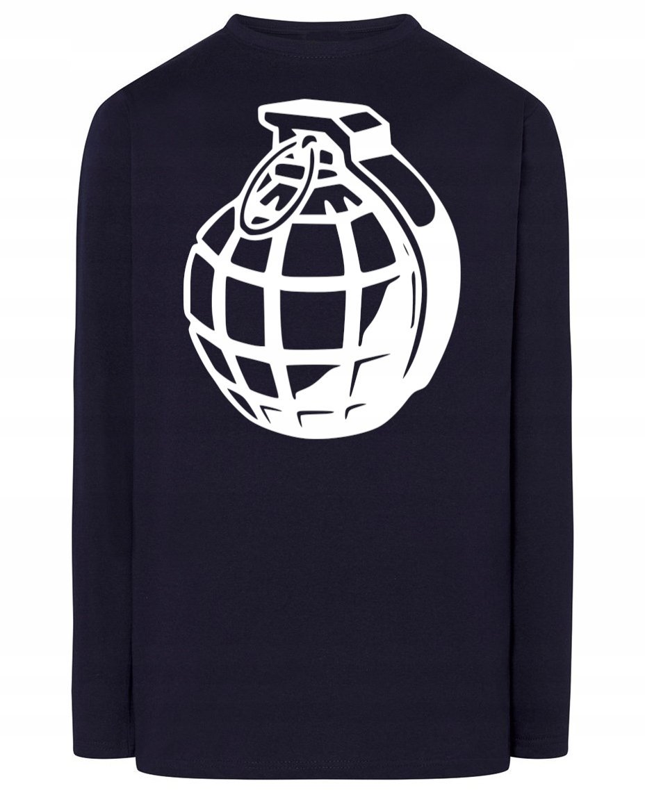 Longsleeve męski fajny nadruk GRANAT r.XXL