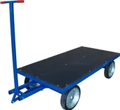 Wózki magazynowe - WiZ Wózek platformowy. Platforma ze sklejki z siatką antypoślizgową. Wym. 1000x2000mm Koła: Pełne - miniaturka - grafika 1