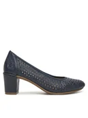 Czółenka - Rieker Czółenka CEO-41057-14 Granatowy - miniaturka - grafika 1