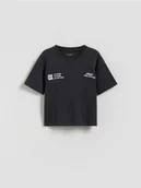 Bluzki dla niemowląt - Reserved - Bawełniany t-shirt - ciemnoszary - miniaturka - grafika 1