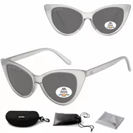 Okulary przeciwsłoneczne - Transparentne damskie okulary przeciwsłoneczne z polaryzacją Kocie Oczy MP71B - miniaturka - grafika 1