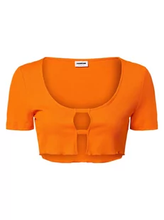Noisy May - T-shirt damski  Mady, pomarańczowy - Koszulki i topy damskie - miniaturka - grafika 1