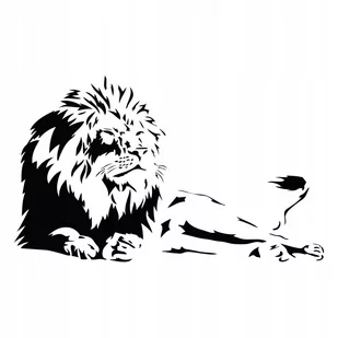 Naklejka na ścianę z lwem safari sawanna lwy Lew, 80x48 cm - Naklejki na ścianę - miniaturka - grafika 1