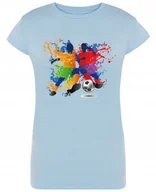 Koszulki i topy damskie - T-Shirt damski nadruk Kolorowy Piłkarz R.XXL - miniaturka - grafika 1