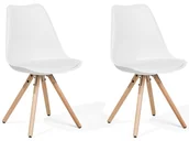 Krzesła - Beliani Zestaw do jadalni 2 krzesła białe DAKOTA - miniaturka - grafika 1